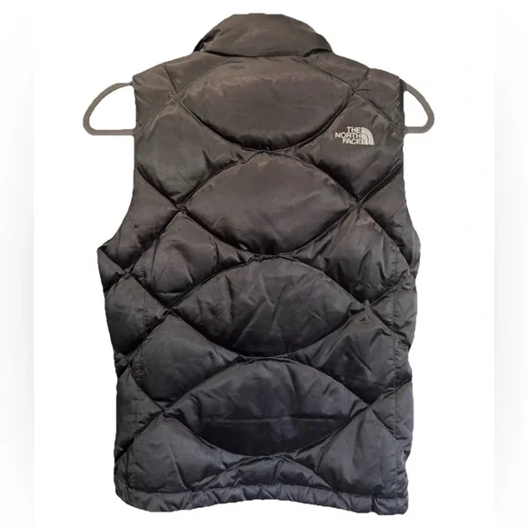 The North Face Puffer Vest S Small Black 550 Goose Down Full Zip Pockets - Picture 2 of 4